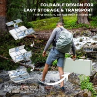 Outsunny Aluminum Portable Picnic Table Chair Set(m-6)