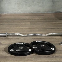 SPORTNOW Set 2 Dischi Pesi 15kg in Acciaio Rivestimento in Gomma per Bilanciere(m-8)