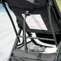 HOMCOM Carucior pentru copii 0-36 luni cu copertina, design pliabil si cos de depozitare, aluminiu si panza Oxford, 128x58x106cm, rosu si negru(m-9)