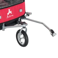 HOMCOM Child Bike Trailer,2-Seater-Black/Red(m-8)