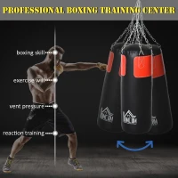 HOMCOM Boxing Punch Bag MMA Training Kickboxing with Hanging Chain Black(m-5)