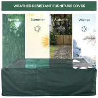 Outsunny Large Outdoor Furniture Cover for Garden Rattan Furniture Set, 600D Oxford, Waterproof Coating, Square - 230L x 230W x 70H cm(m-6)