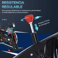 HOMCOM Bicicleta Estática de Fitness con Pantalla LCD Volante de Inercia de 10 kg 47x120x104.5-117cm Rojo y Negro(m-6)