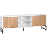 HOMCOM Suport TV pentru modele de pana la 50" Max, PAL modern si suport TV din otel cu 2 rafturi deschise si 2 dulapuri inchise, 120x39,5x45cm(m-1)