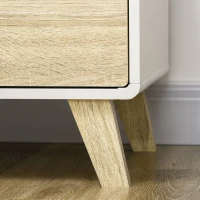 HOMCOM Mobile Multiuso con 2 Ante a Pressione e Mensole Regolabili in Legno, 80x40x70cm, Bianco e Quercia(m-9)