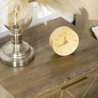 HOMCOM Mobile Cassettiera a 4 Cassetti in Legno Truciolare e Gambe in Acciaio, 48x39x87cm, Legno e Oro(m-8)