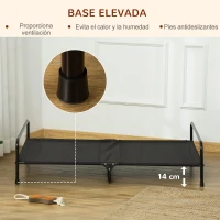 PawHut Cama Elevada para Perros y Gatos Cama Cesta para Mascotas Medianas y Grandes con Cojín Desmontable Lavable y Tela de Malla Transpirable 120x80x30 cm Gris(m-5)