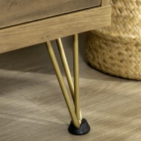 HOMCOM Mobile Porta TV da 55" con Armadietto e Cassetti in Legno e Acciaio, 150x39x50.8cm, Legno e Oro(m-9)