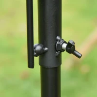 Pawhut Bird Feeding Station Kit, Wild Bird Feeder Pole with 6 Hooks, 4 Hanging Feeders for Peanuts, Seed, Fat Balls, for Garden, Outdoor, Black(m-9)