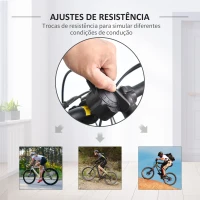 HOMCOM Rolo Bicicleta para treinamento de ciclismo Ajustável Treinador de Ciclismo  Cor Prateada  Estrutura de Aço - 54,5x42,2x39,1 cm(m-6)