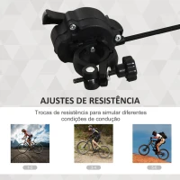 HOMCOM Rolo de Bicicleta 5 níveis de resistência de Aço 54,5x47,2x39,1 cm Preto(m-6)