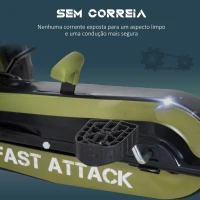 HOMCOM Go-Kart a pedais para crianças acima de 3 anos com freio  embreagem assento ajustável máx. 35 kg 105x54x61cm Verde(m-7)