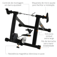 HOMCOM Rolo de Bicicleta 5 níveis de resistência de Aço 54,5x47,2x39,1 cm Preto(m-5)