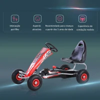 HOMCOM Carro de pedais com embreagem e freio ajustáveis para crianças acima de 3 anos  carga 50 kg  121x65x76cm(m-4)