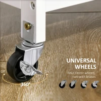 HOMCOM Compact Kitchen Trolley Utility Cart on Wheels with Wine Rack, Drawer, Open Shelf and Storage Cabinet for Dining Room, White(m-7)