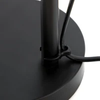 Lampa de masa in stil industrial HOMCOM, veioza si noptiera din lemn si otel, fara abajur, negru si natural(m-9)