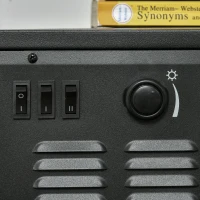 HOMCOM Elektrokamin, realistische Flammen, 2 Heizstufen, Überhitzungsschutz, Stahl, Schwarz, 44,5 x 32 x 74cm(m-8)