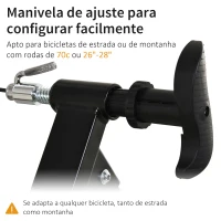 HOMCOM Rolo de Bicicleta 5 níveis de resistência de Aço 54,5x47,2x39,1 cm Preto(m-4)