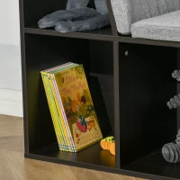 HOMCOM Kids Bookcase Shelf Storage Cabinet Unit, Living Room Sideboard w/ Six Compartments - Brown(m-9)
