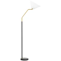 HOMCOM Floor Lamps for Living Room Bedroom with Adjustable Pleated Lampshade, Modern Standing Lamp, 55x37x162cm, White(m-11)