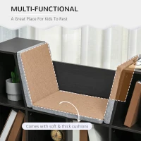 HOMCOM Kids Bookcase Shelf Storage Cabinet Unit, Living Room Sideboard w/ Six Compartments - Brown(m-5)