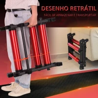 HOMCOM Rolo de Bicicleta Dobrável Ajustável Interior 146x55x10,5cm Vermelho e Preto(m-5)