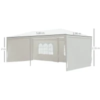 Outsunny 6x3 m Gazebo Canopy-White(m-3)