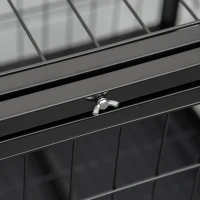 PawHut 38" Heavy Duty Metal Dog Crate Pet Cage with Tray Wheeled Dog Kennel - Black (Medium)(m-9)