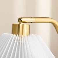 HOMCOM Floor Lamps for Living Room Bedroom with Adjustable Pleated Lampshade, Modern Standing Lamp, 55x37x162cm, White(m-9)