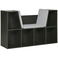 HOMCOM Kids Bookcase Shelf Storage Cabinet Unit, Living Room Sideboard w/ Six Compartments for Toys, Books - Brown