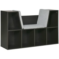 HOMCOM Kids Bookcase Shelf Storage Cabinet Unit, Living Room Sideboard w/ Six Compartments - Brown(m-1)