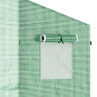 Outsunny 200x76x168cm Walk-in Garden Greenhouse Patio Hot House, Plants Flowers Herbs Tomato Grow w/ Steel Frame Door Window Balcony Patio(m-10)