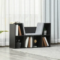 HOMCOM Kids Bookcase Shelf Storage Cabinet Unit, Living Room Sideboard w/ Six Compartments - Brown(m-13)