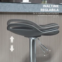 HOMCOM Set de 2 Scaune de Bar cu Înălțime Reglabilă și Suport pentru Picioare, 39x41x68-88 cm, Negru(m-5)