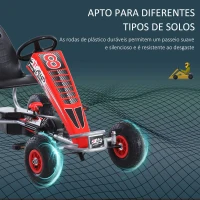 HOMCOM Carro de pedais com embreagem e freio ajustáveis para crianças acima de 3 anos  carga 50 kg  121x65x76cm(m-6)