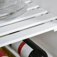 HOMCOM Compact Kitchen Trolley Utility Cart on Wheels with Wine Rack, Drawer, Open Shelf and Storage Cabinet for Dining Room, White(m-9)