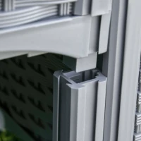 Outsunny 40cm x 40cm x 44cm Set of 2 26L Garden Raised Bed Elevated Patio Flower Plant Planter Box PP Vegetables Planting Container, Grey(m-11)