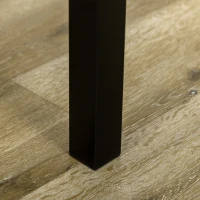 HOMCOM Set de masa din 5 Piese cu 1 masa dreptunghiulara 100x63x76.5 cm si 4 Scaune 45x40x82 cm, din otel si MDF, Negru si lemn natural(m-9)