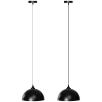 HOMCOM Lustra suspendata in stil industrial cu inaltime reglabila, plafoniera cu 2 piese metalice suspendate cu suruburi incluse, Ø30x126 cm, negru(m-11)