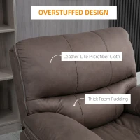 HOMCOM Fotoliu Relax cu inclinare manuala si suport pentru picioare, husa din microfibra si captuseala suplimentara, 97x90x96cm, maro(m-5)
