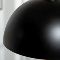 HOMCOM Lustra suspendata in stil industrial cu inaltime reglabila, plafoniera cu 2 piese metalice suspendate cu suruburi incluse, Ø30x126 cm, negru(m-9)