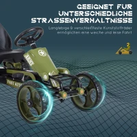 HOMCOM Go Kart Pedał Pojazd z Hamulcem Ręcznym Pedał Pojazdu Dziecięcego Samochód Zielony(m-7)