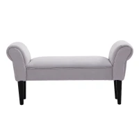 Ławka HOMCOM do sypialni Ławka tapicerowana ławka MDF Pianka szara(m-6)