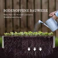 Outsunny bloembak, bloembak, bloembak met dakkleppen, kasgroentebed voor bloemen, kruiden in de tuin, terras en balkon, zilver, 126 x 107 x 67,5 cm(m-6)