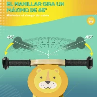 AIYAPLAY 2 en 1 Bicicleta sin Pedales de Madera para +18 Meses Triciclo Infantil Modelo León 60x38x38 cm Amarillo(m-6)