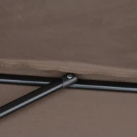 Outsunny Chapéu de Sol Semicircular 269x138x236cm Chapéu de Sol à Manivela para Jardim Terraço Pátio Piscina Café(m-9)