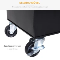 DURHAND Carro de Ferramentas com Rodas Carro de Ferramentas Móvel com 5 Gavetas Armário de Armazenamento e Almofada Antiderrapante Carga 52kg para Garagem 60x28x104,5cm Preto(m-8)