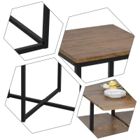 HOMCOM 5 Piece Dining Table and Chairs Set 4, Industrial Space Saving Table and Chairs with Metal Frame, Square Kitchen Table and Stools for Dining Room, Brown(m-7)