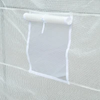 Outsunny 3.5 x 2 x 2 m Large Galvanised Steel Frame Outdoor Poly Tunnel Garden Walk-In Patio Greenhouse - White(m-7)