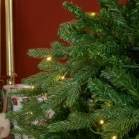 HOMCOM Sapin de Noël artificiel lumineux 180 cm 1705 branches 320 LED - support pied pliable vert(m-9)